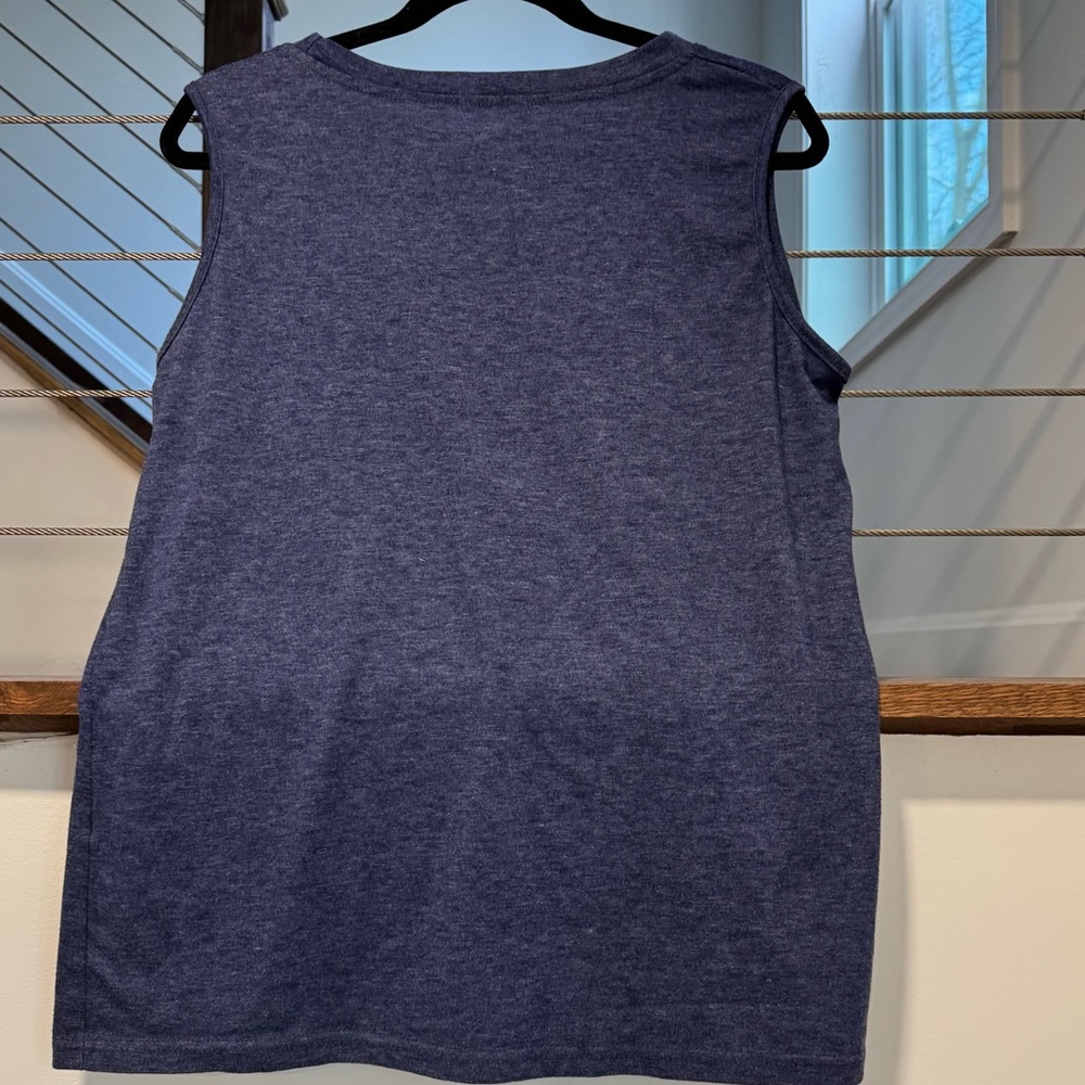 Be a Nice Human Blue Graphic Tank Top - Picture 4 of 4